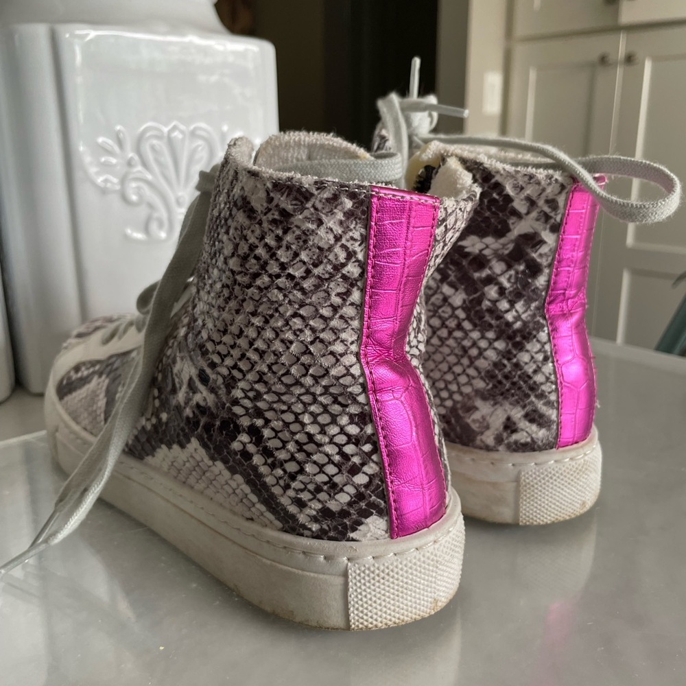 womens snake skin high top sneakers